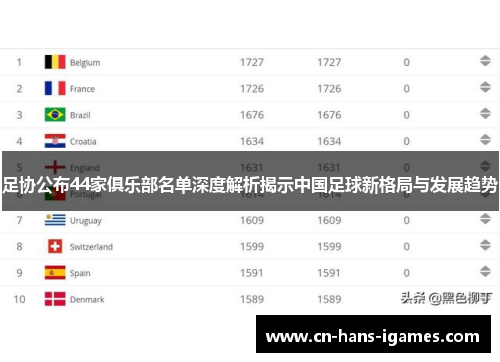 足协公布44家俱乐部名单深度解析揭示中国足球新格局与发展趋势